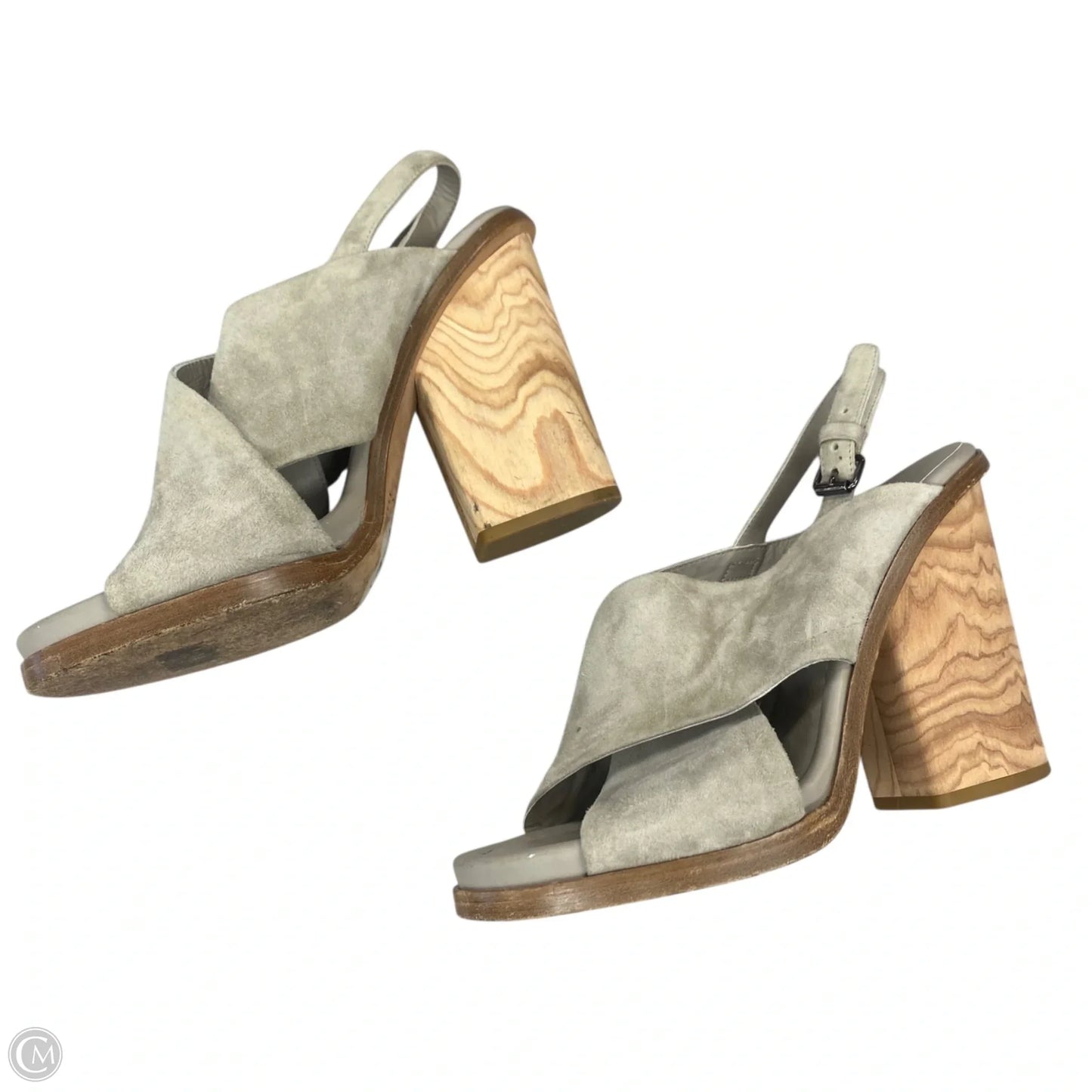 Sandals Heels Block By Vince In Grey, Size: 8.5