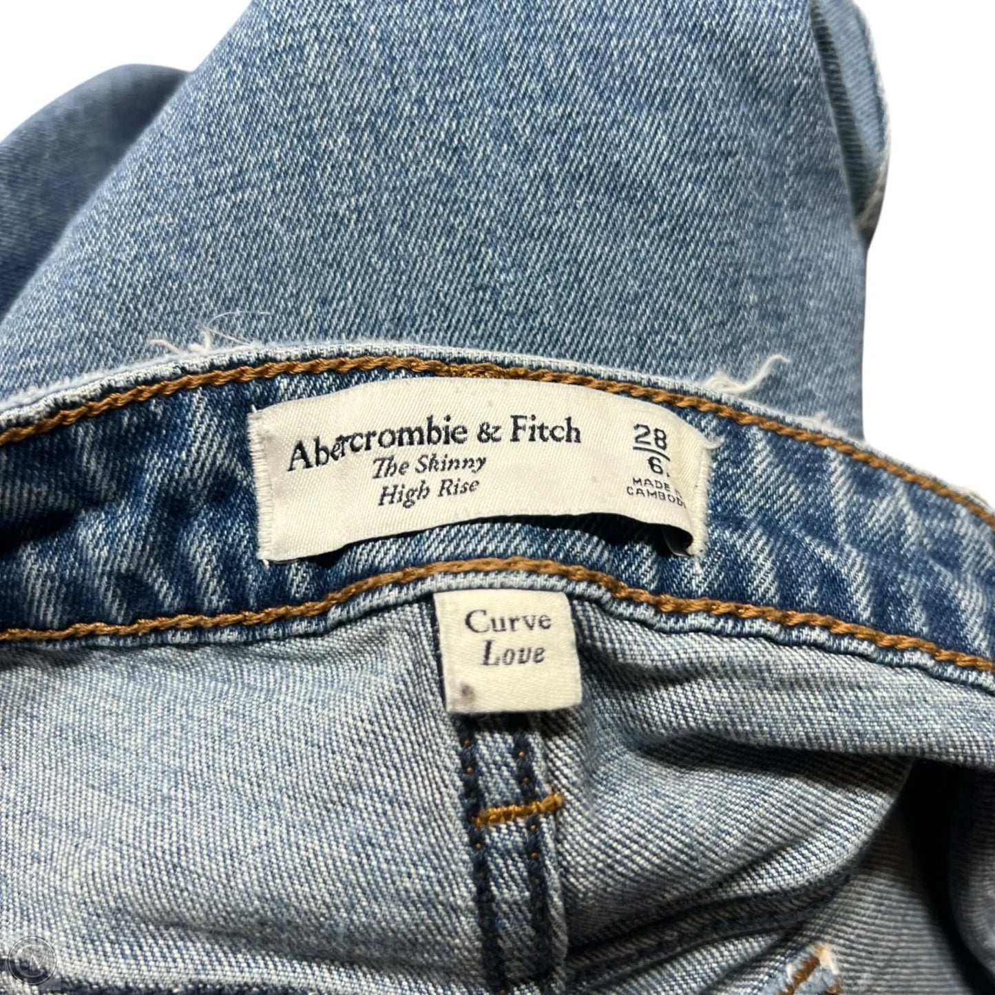 Jeans Skinny By Abercrombie And Fitch In Blue Denim, Size: 6