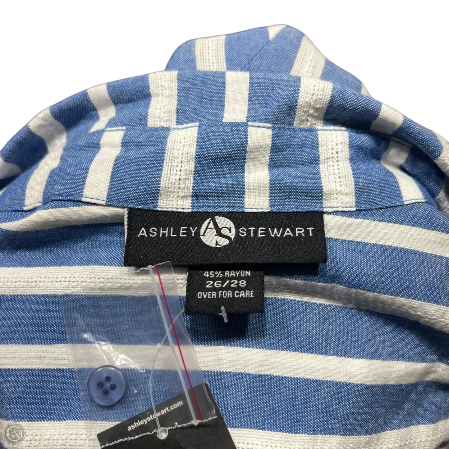 Dress Casual Maxi By Ashley Stewart In Blue & White, Size: 4x