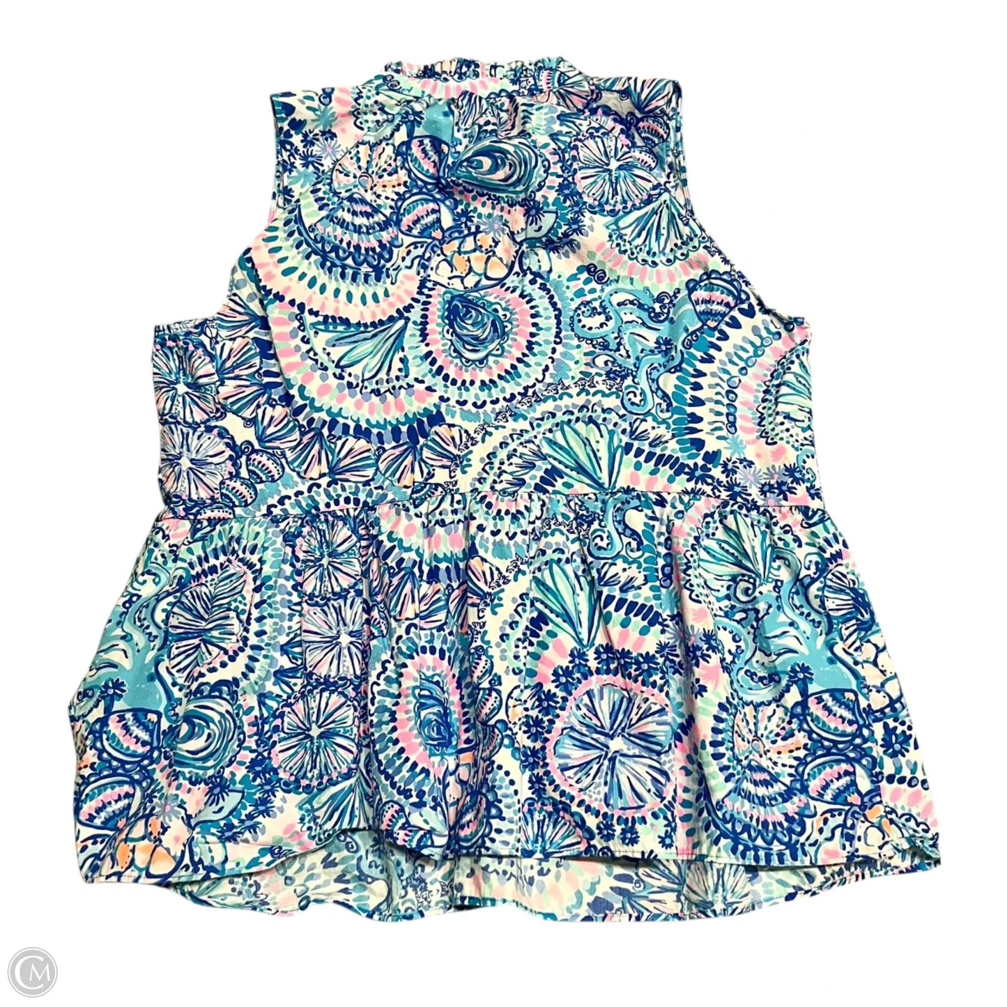 Top Sleeveless Designer By Lilly Pulitzer In Blue & Pink, Size: M