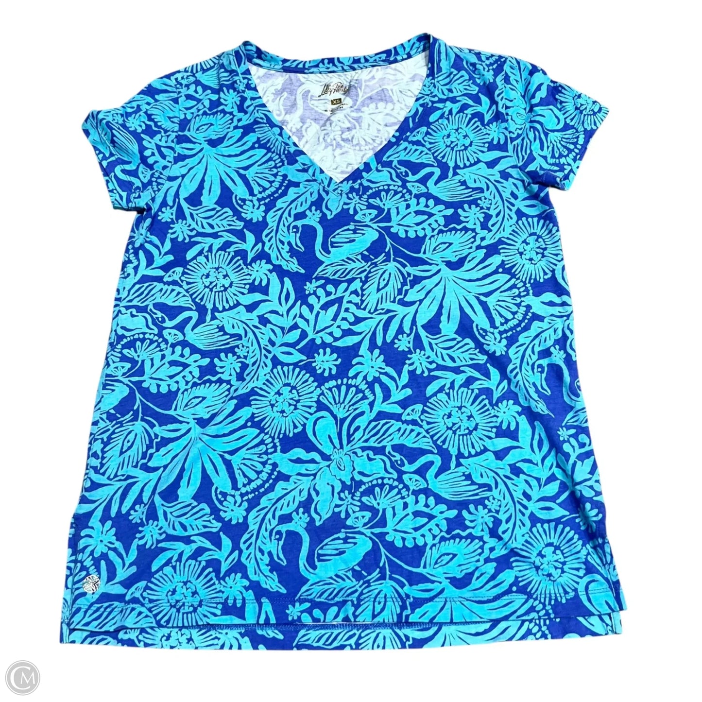 Top Short Sleeve Designer By Lilly Pulitzer In Blue, Size: Xs