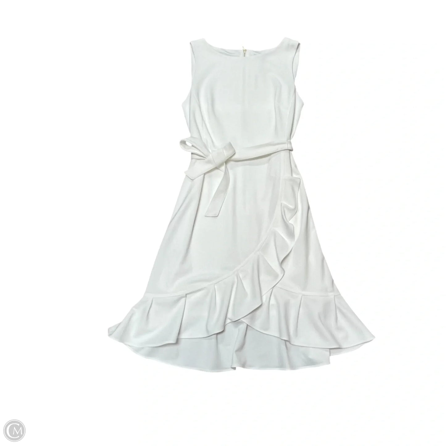 Dress Casual Midi By Calvin Klein In White, Size: 12