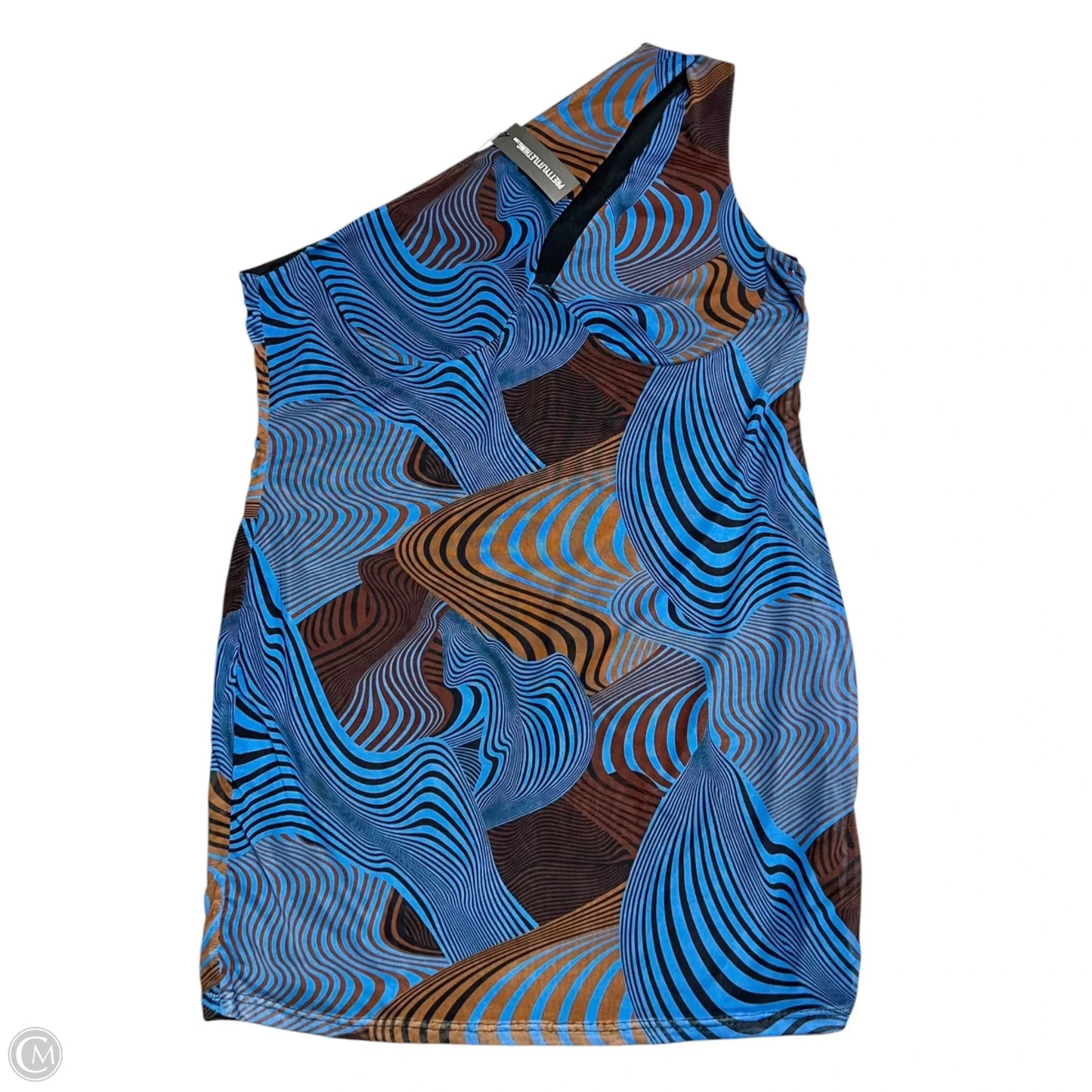 Dress Party Short By Pretty Little Thing In Blue & Brown, Size: 16