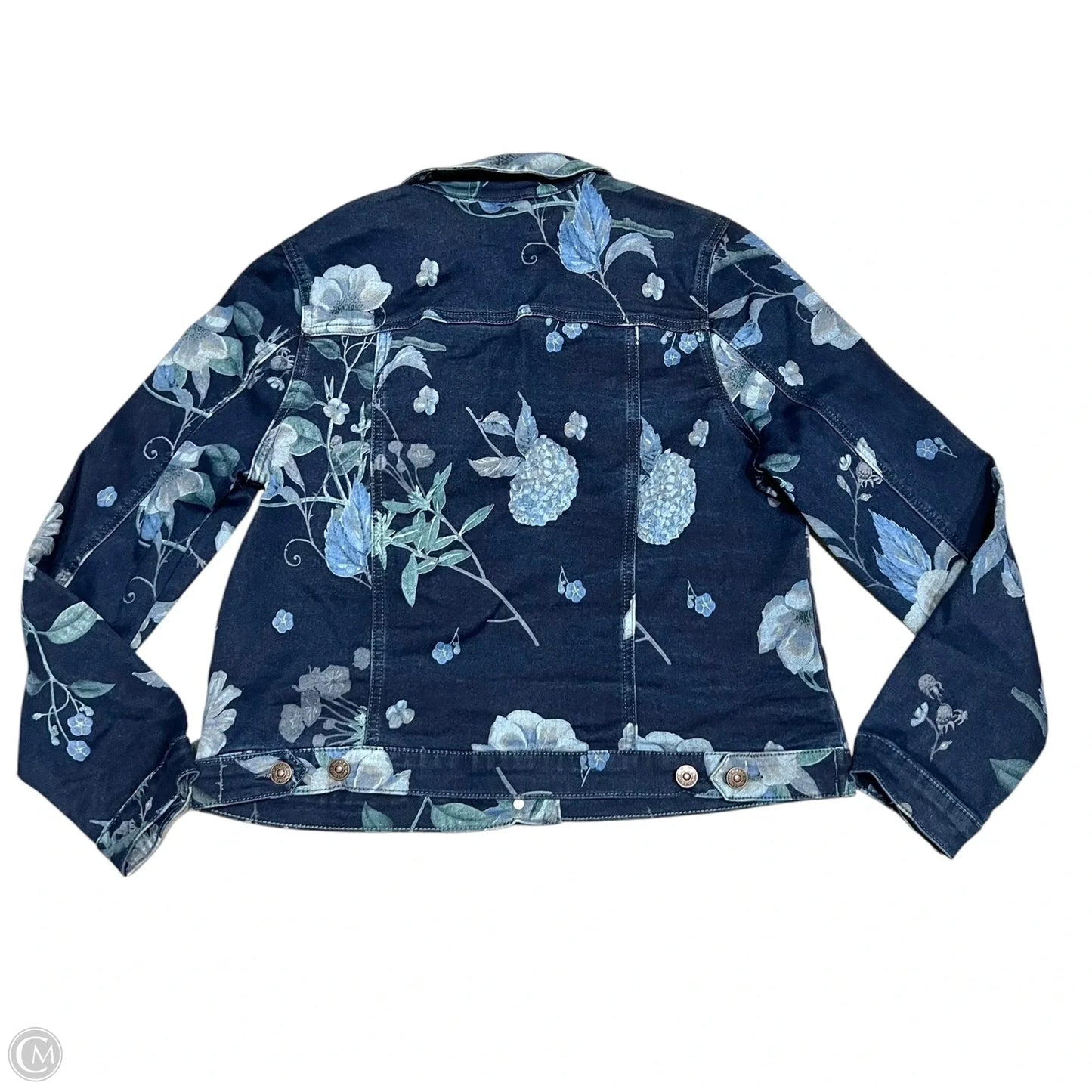 Jacket Denim By Nicole By Nicole Miller In Floral Print, Size: S