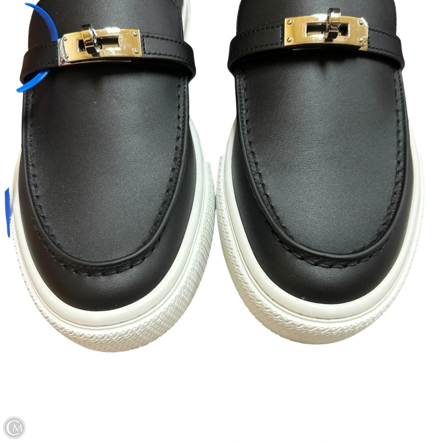 Shoes Luxury Designer By Hermes In Black & White, Size: 9