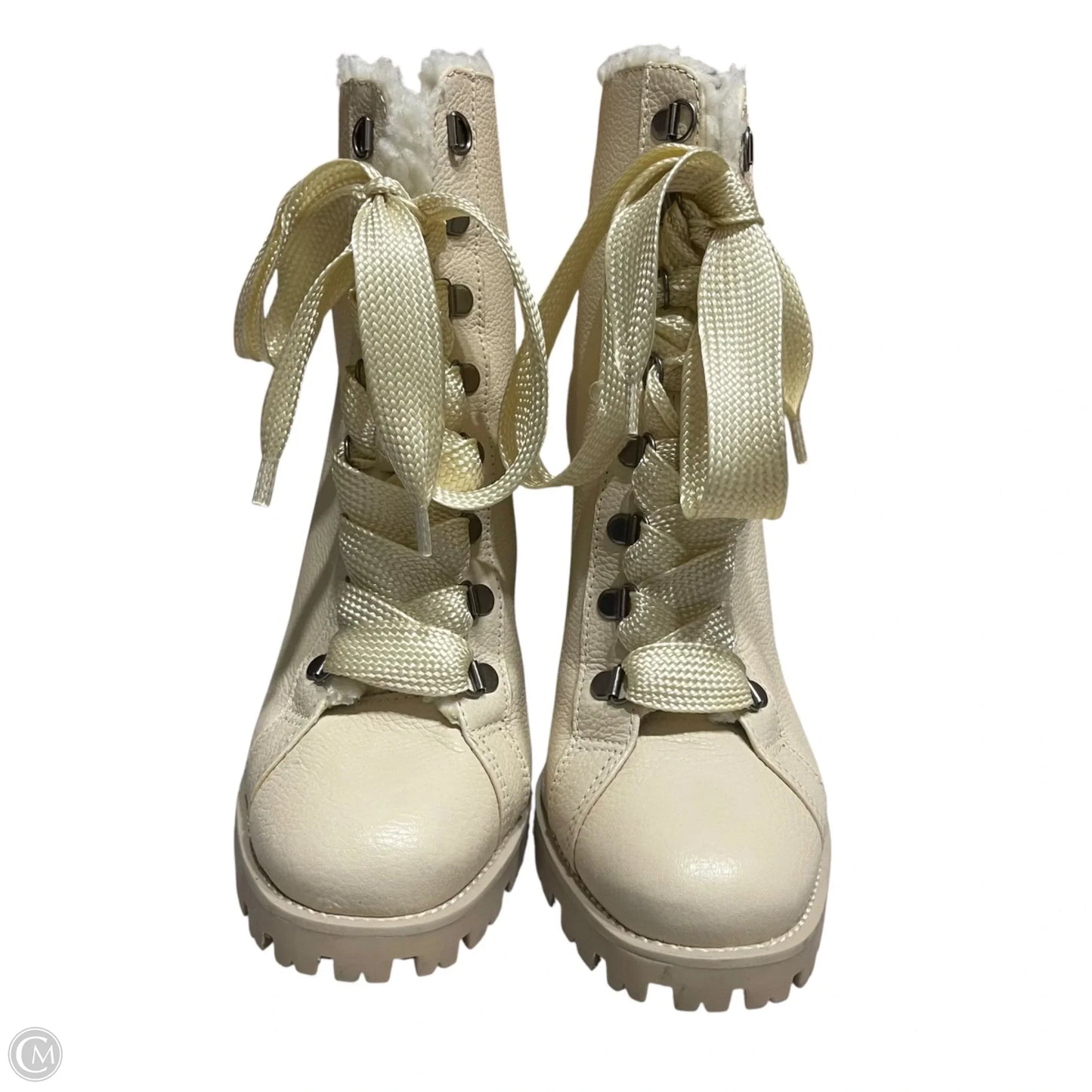 Boots Ankle Heels By Schutz In Cream, Size: 8