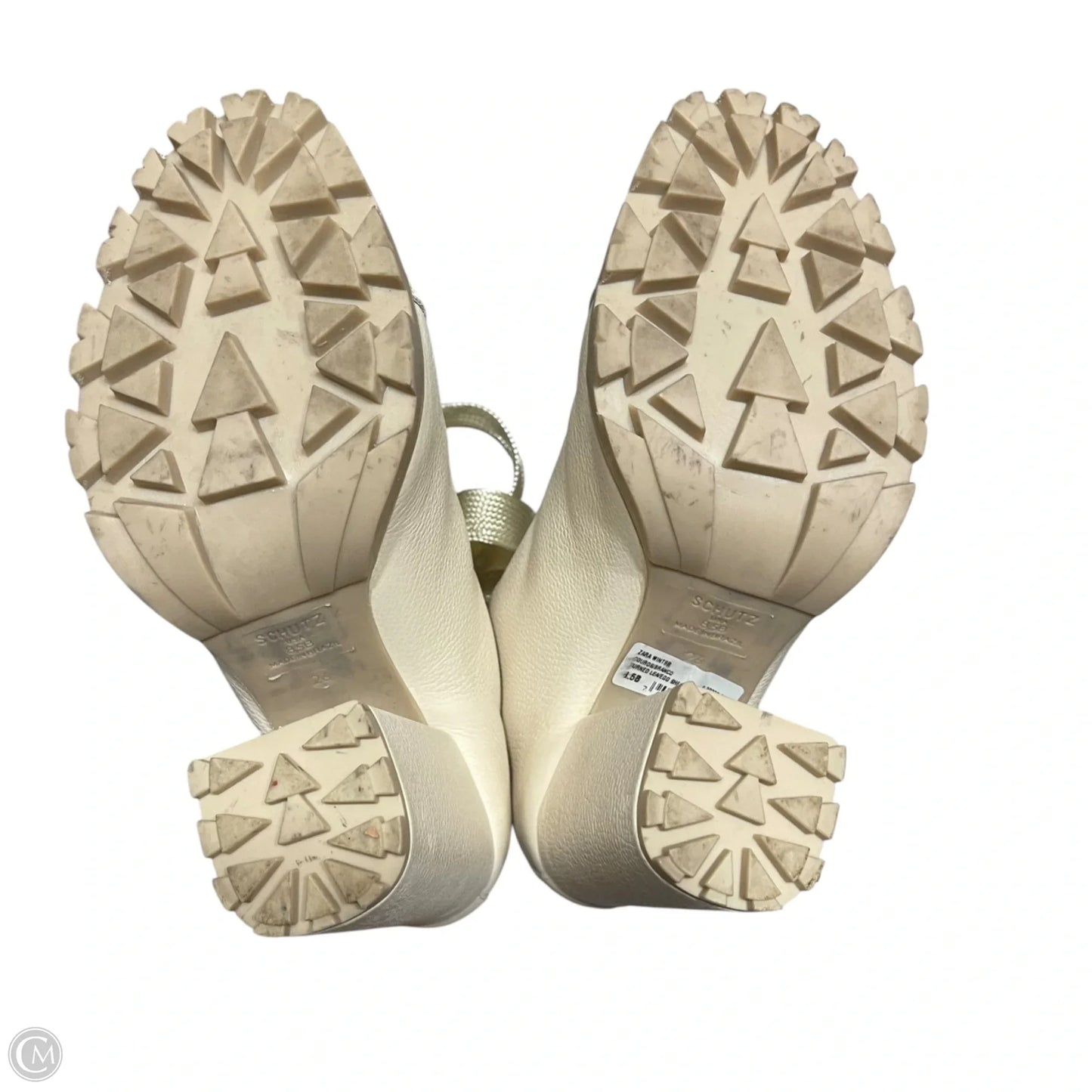 Boots Ankle Heels By Schutz In Cream, Size: 8