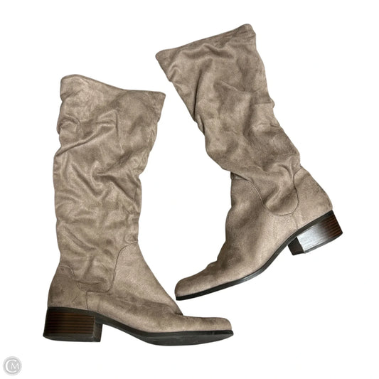 Boots Knee Heels By Charles By Charles David In Taupe, Size: 11