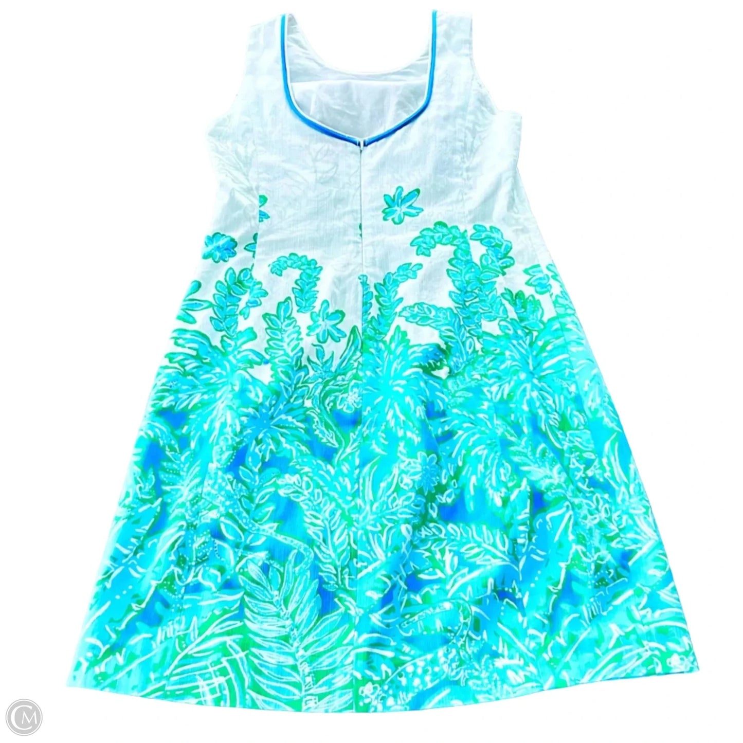 Dress Designer By Lilly Pulitzer In White Blue, Size: 0