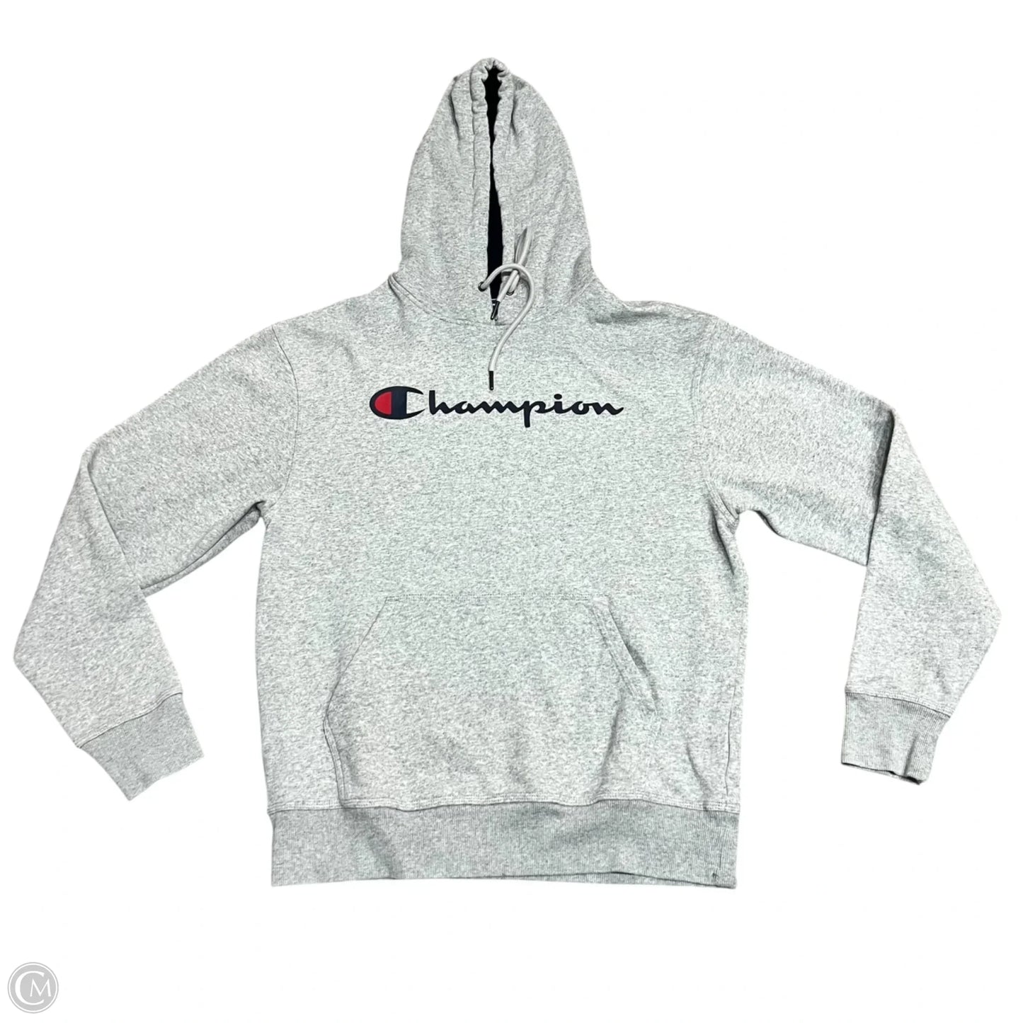 Athletic Sweatshirt Hoodie By Champion In Grey, Size: M