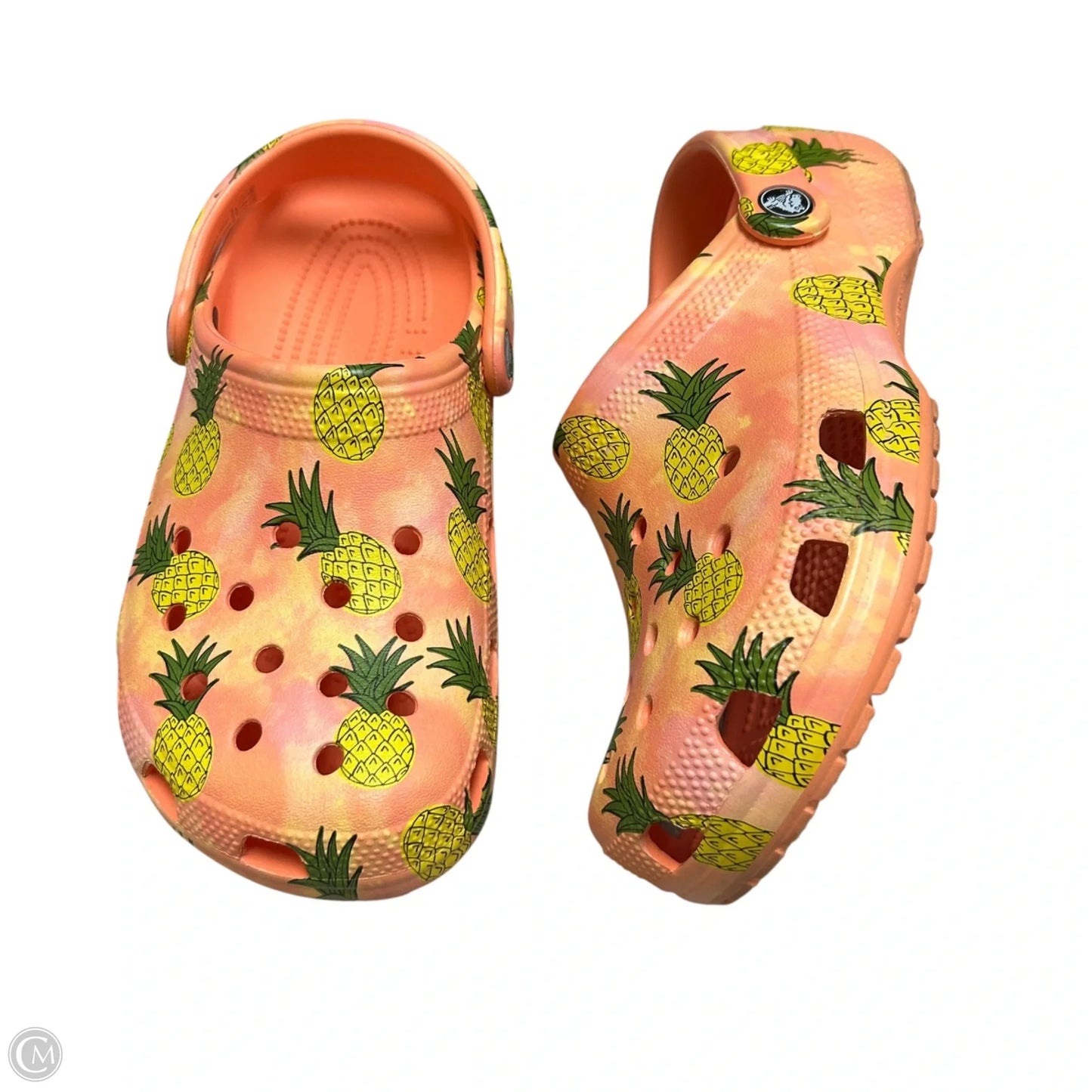 Shoes Flats By Crocs In Orange & Yellow, Size: 7