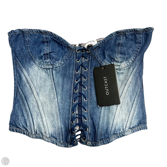 Top Sleeveless By Outcast In Blue Denim, Size: S