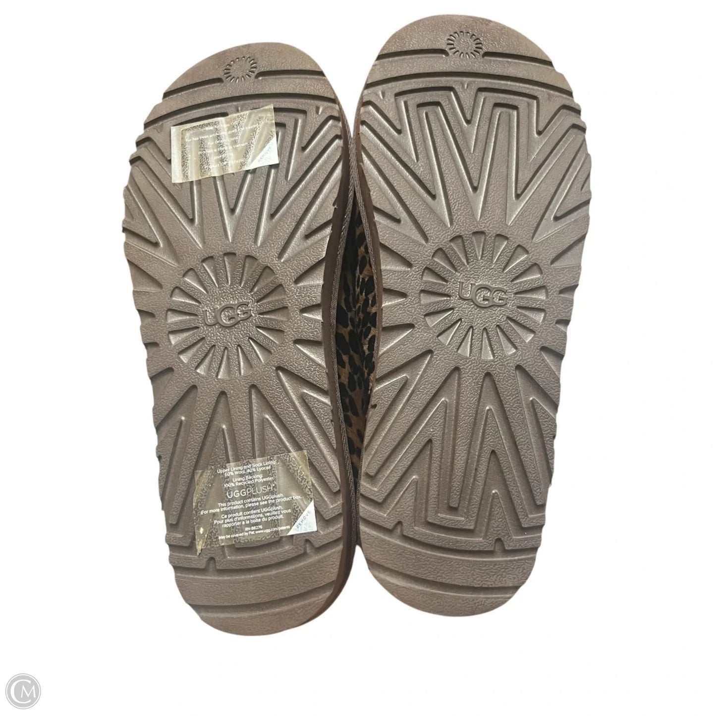 Slippers Designer By Ugg In Black & Brown, Size: 11