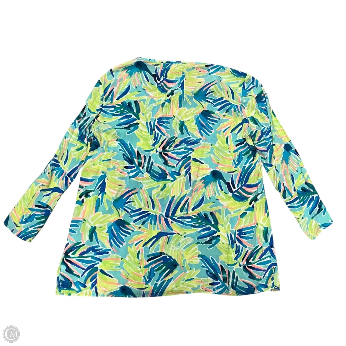 Top Long Sleeve Designer By Lilly Pulitzer In Blue & Green, Size: S