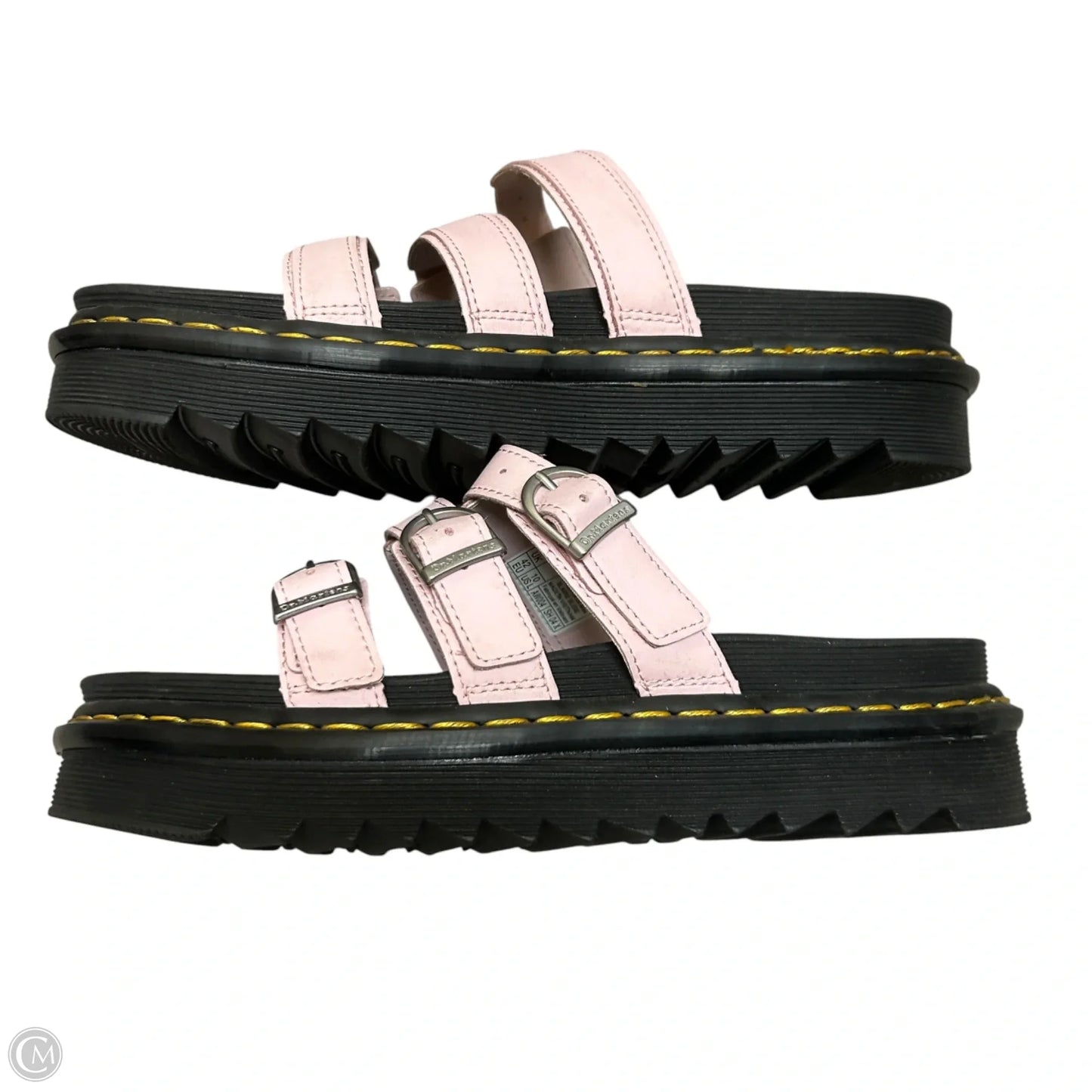 Shoes Flats By Dr Martens In Black & Pink, Size: 10