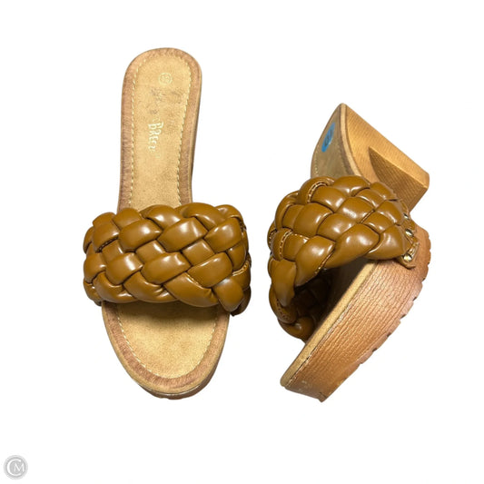 Shoes Heels Block By Nature Breeze In Brown, Size: 10