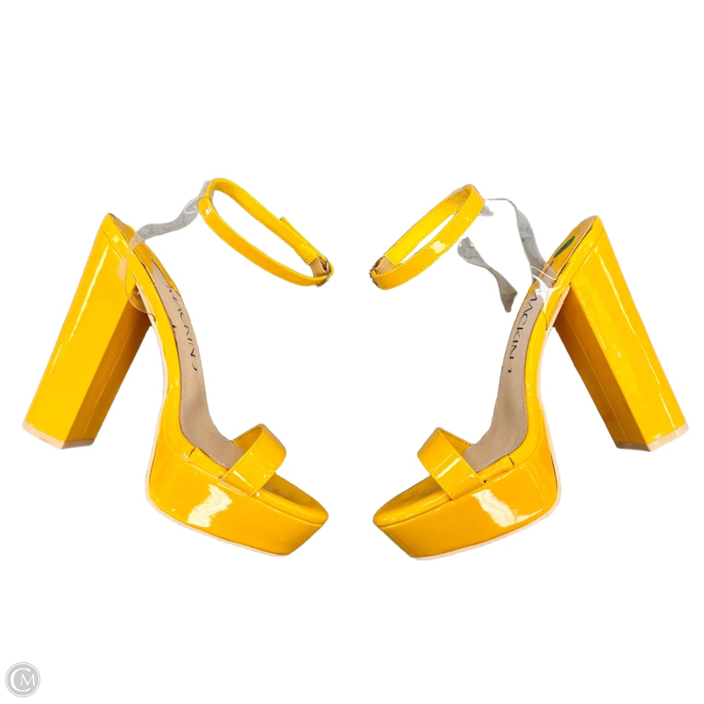 Sandals Heels Platform By Mackinj In Yellow, Size: 8.5