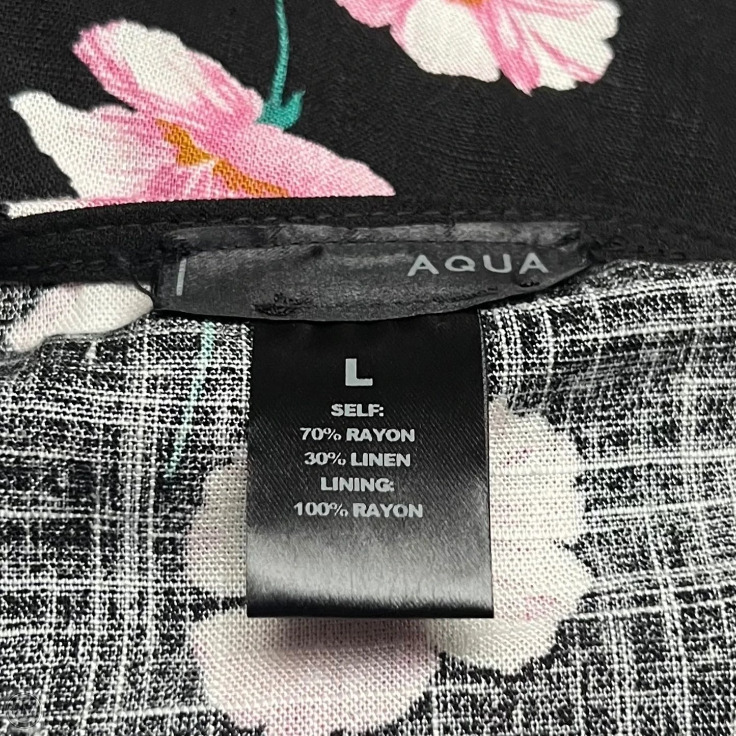 Dress Casual Midi By Aqua In Black & Pink, Size: L