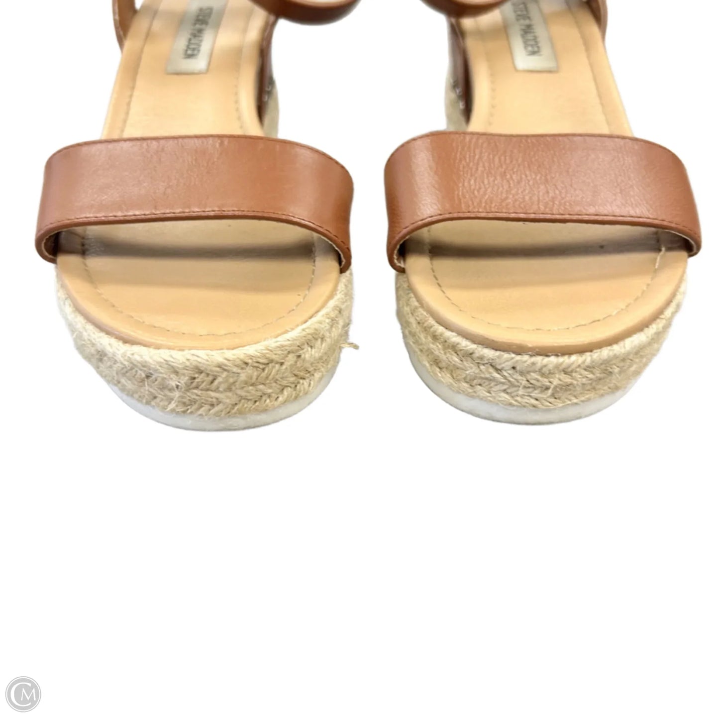 Sandals Heels Wedge By Steve Madden In Brown & Cream, Size: 8.5
