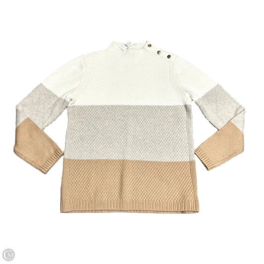 Sweater By Talbots In Cream & Tan, Size: S