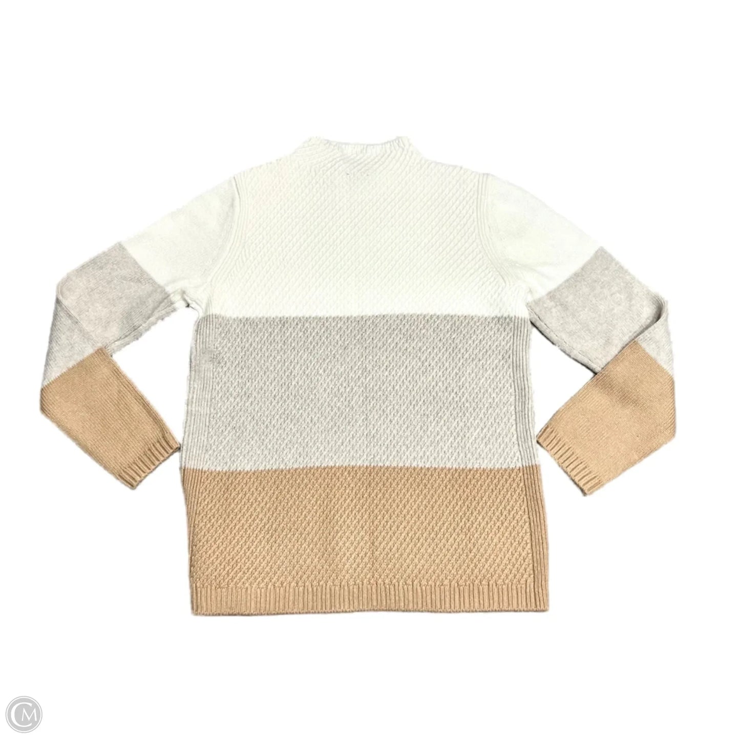 Sweater By Talbots In Cream & Tan, Size: S