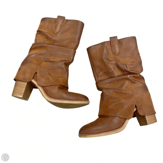 Boots Mid-calf Heels By Mia In Brown, Size: 7