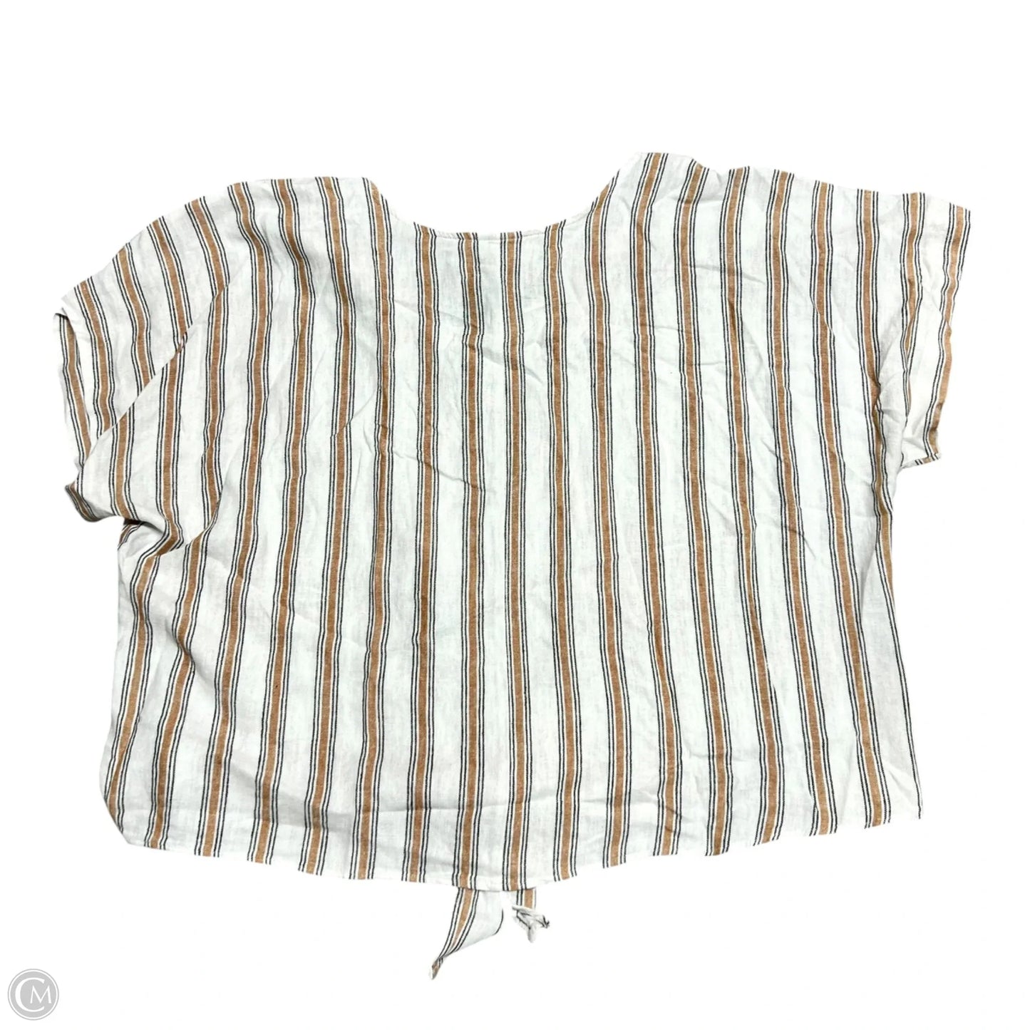 Top Short Sleeve By Ava & Viv In Striped Pattern, Size: 1x