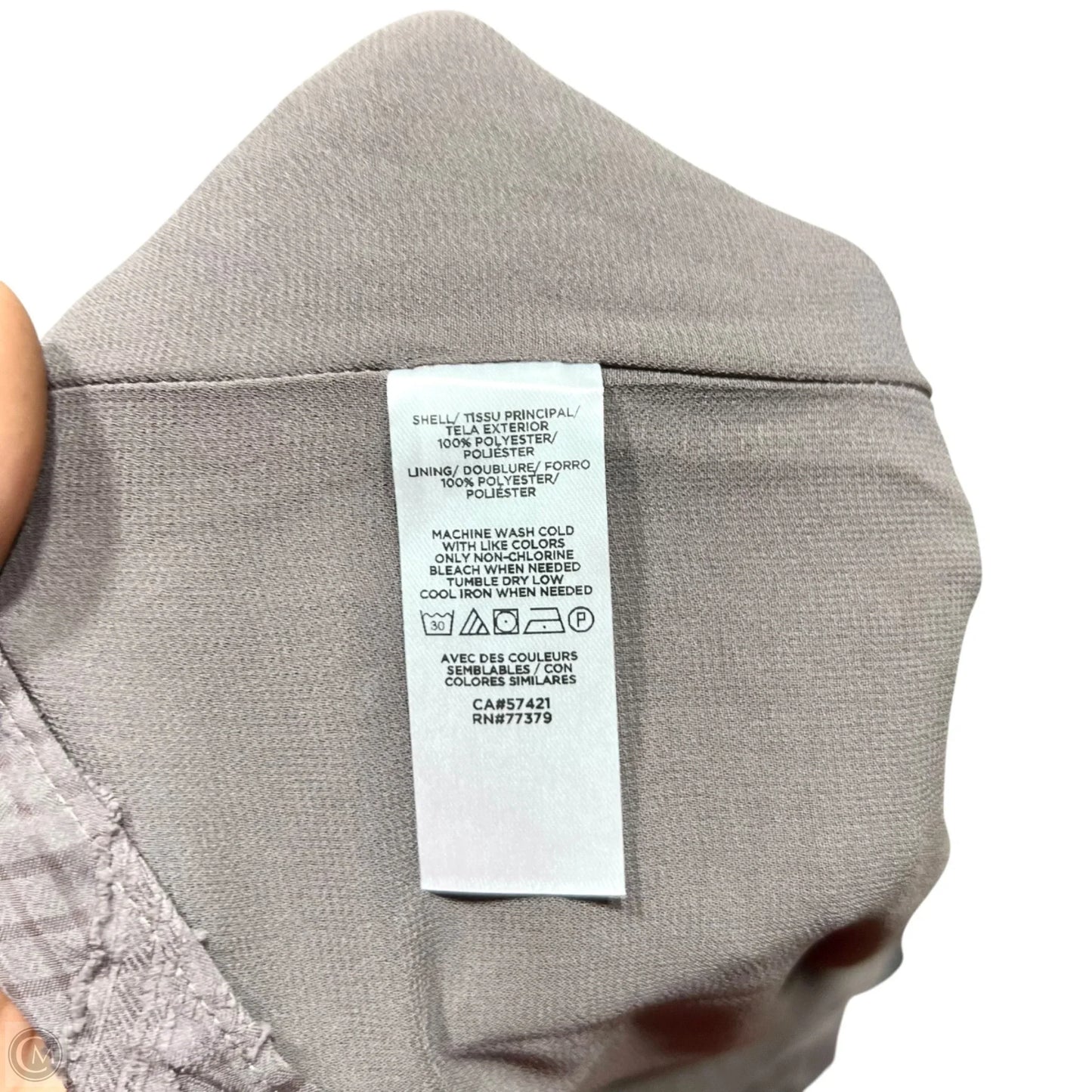 Blouse Short Sleeve By Ann Taylor In Grey, Size: Xl