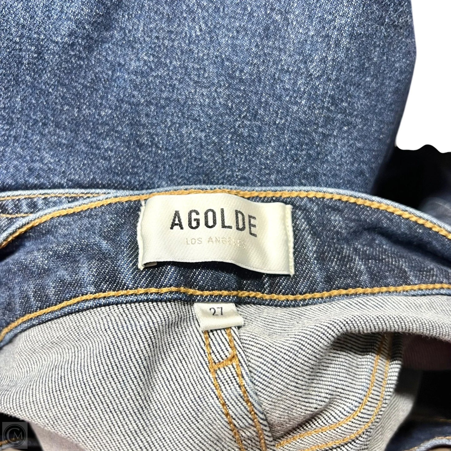 Jeans Straight By Agolde In Blue Denim, Size: 4