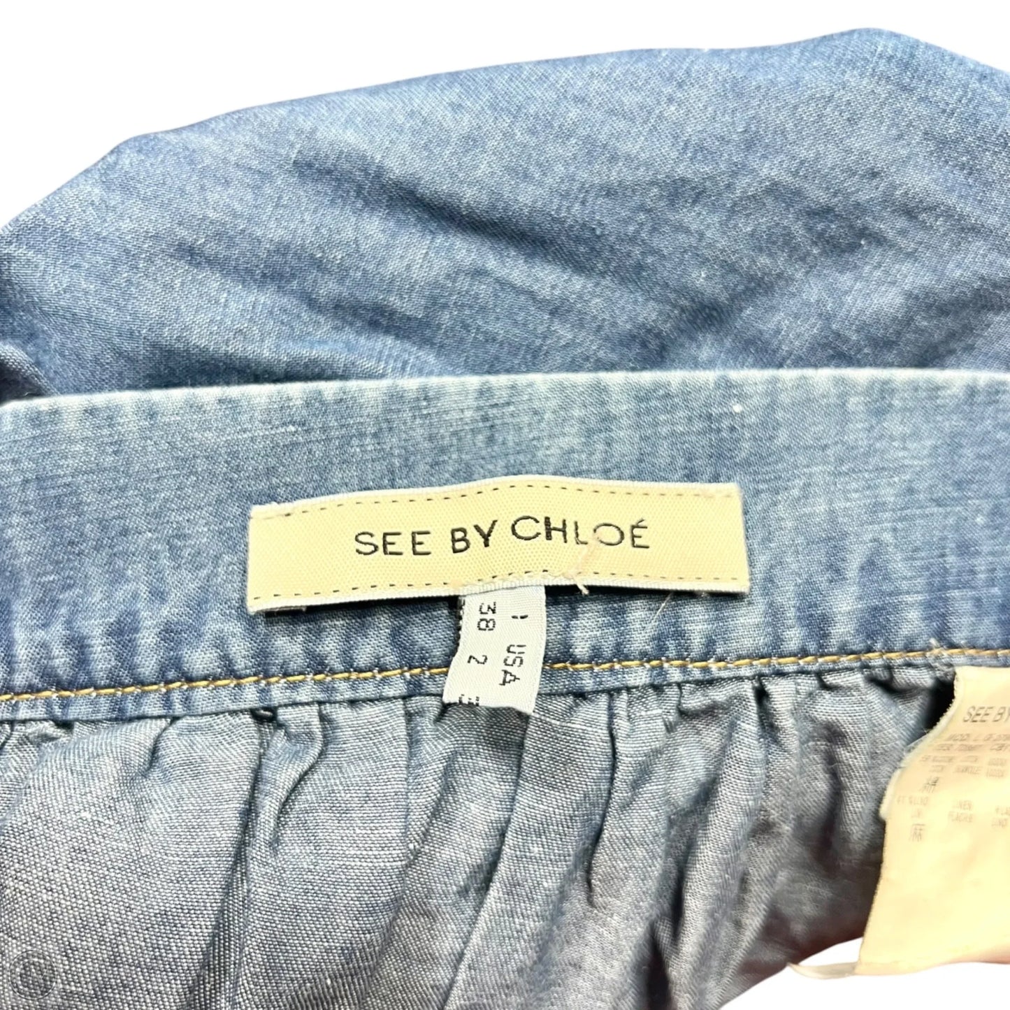 Skirt Designer By See By Chloe In Blue Denim, Size: 2