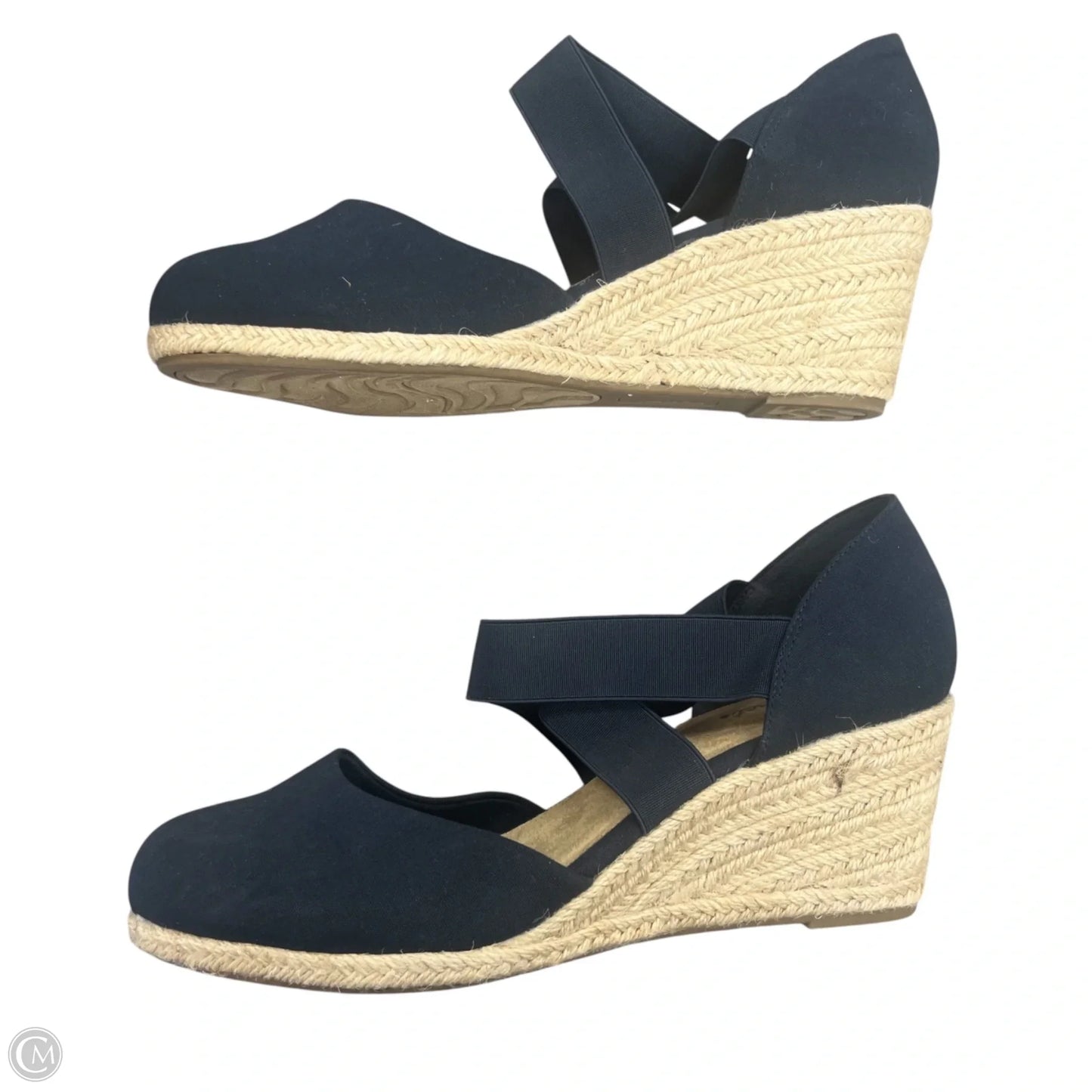 Shoes Heels Wedge By Easy Street In Navy, Size: 12