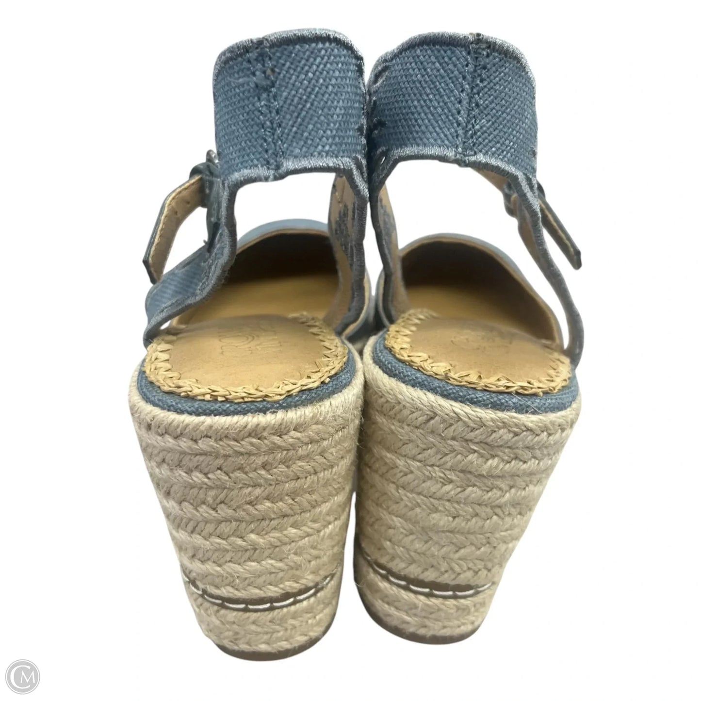 Shoes Heels Wedge By Crown Vintage In Blue Denim, Size: 7