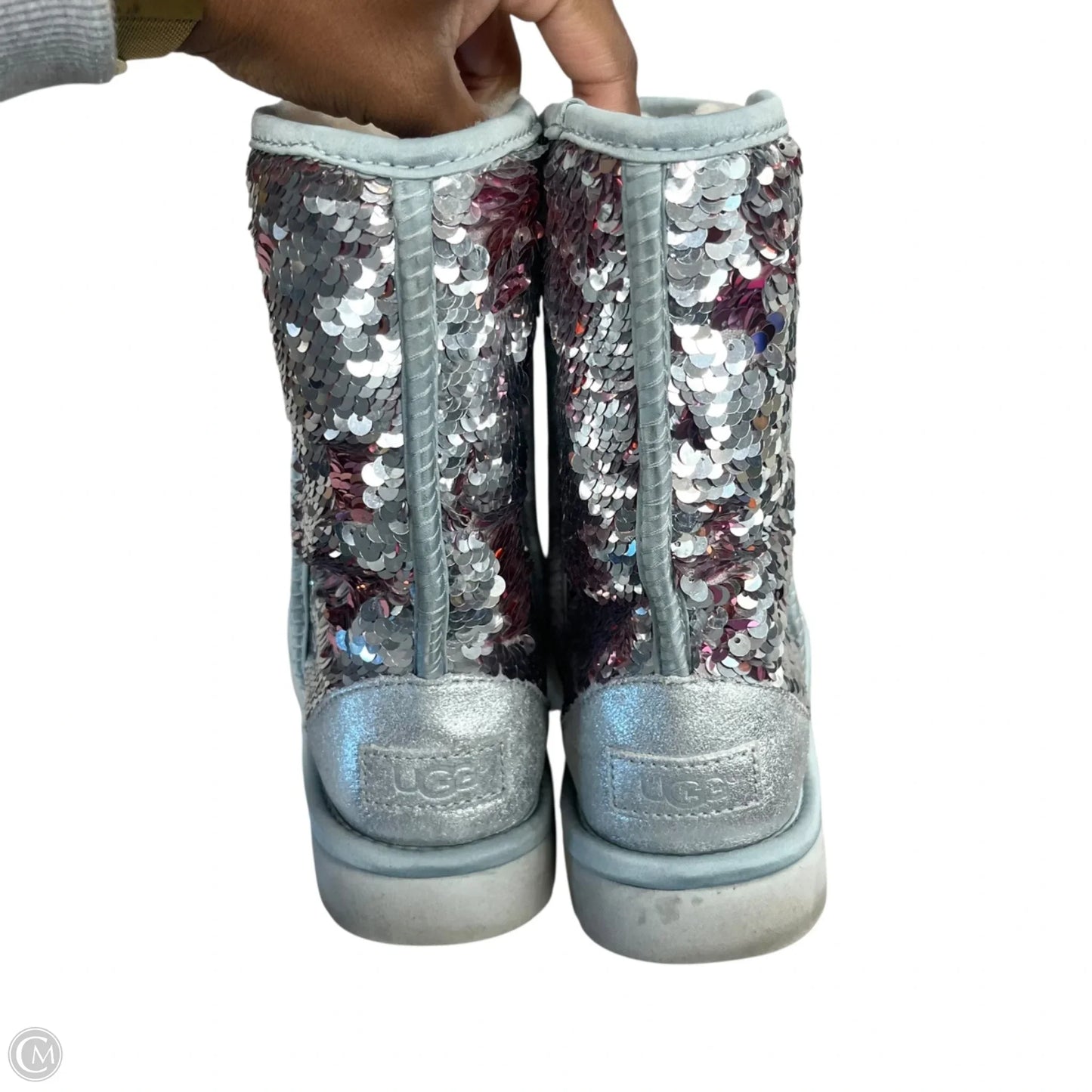 Boots Designer By Ugg In Silver, Size: 7
