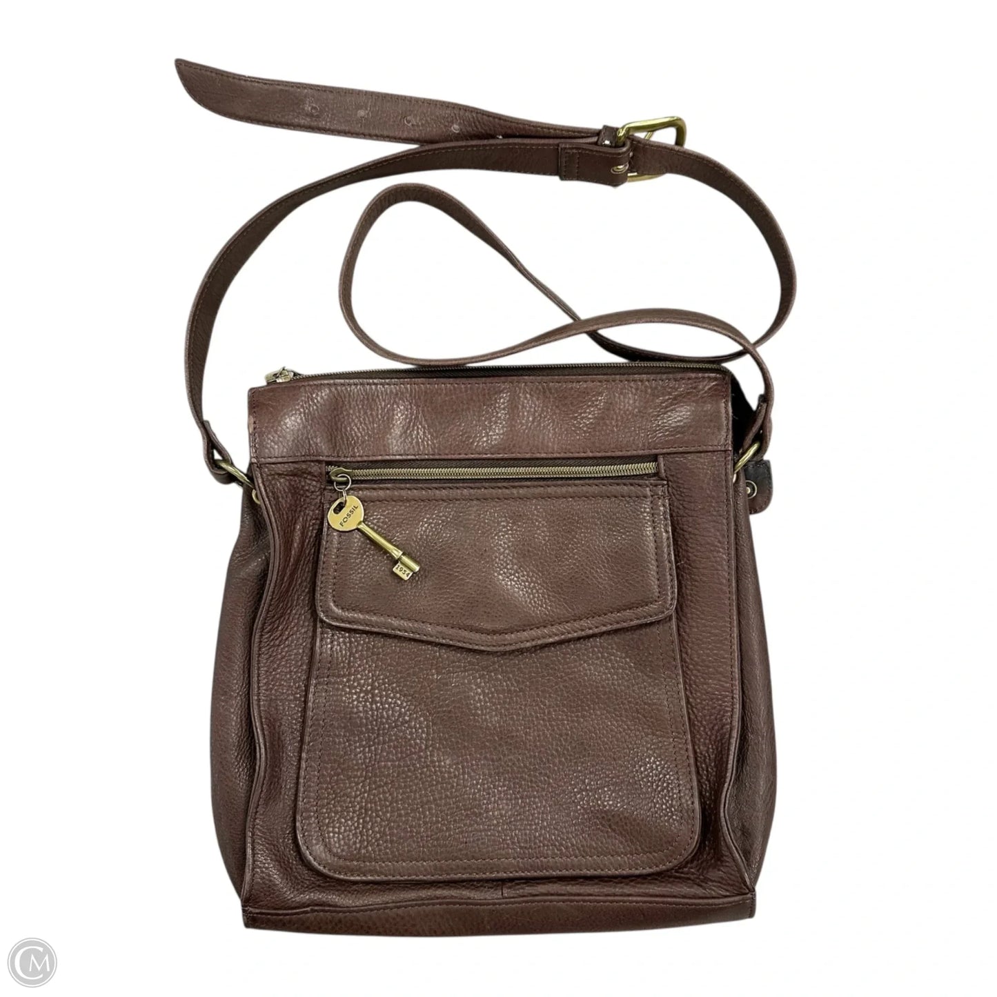 Crossbody Leather By Fossil, Size: Large