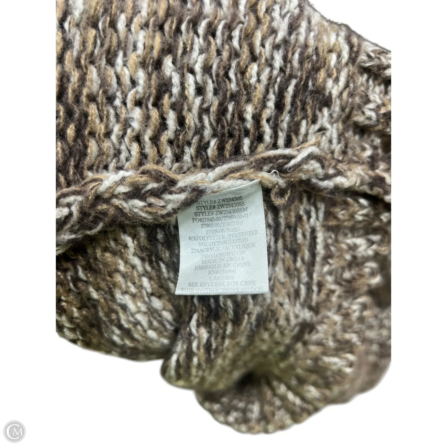 Sweater By Z Supply In Brown & Cream, Size: S