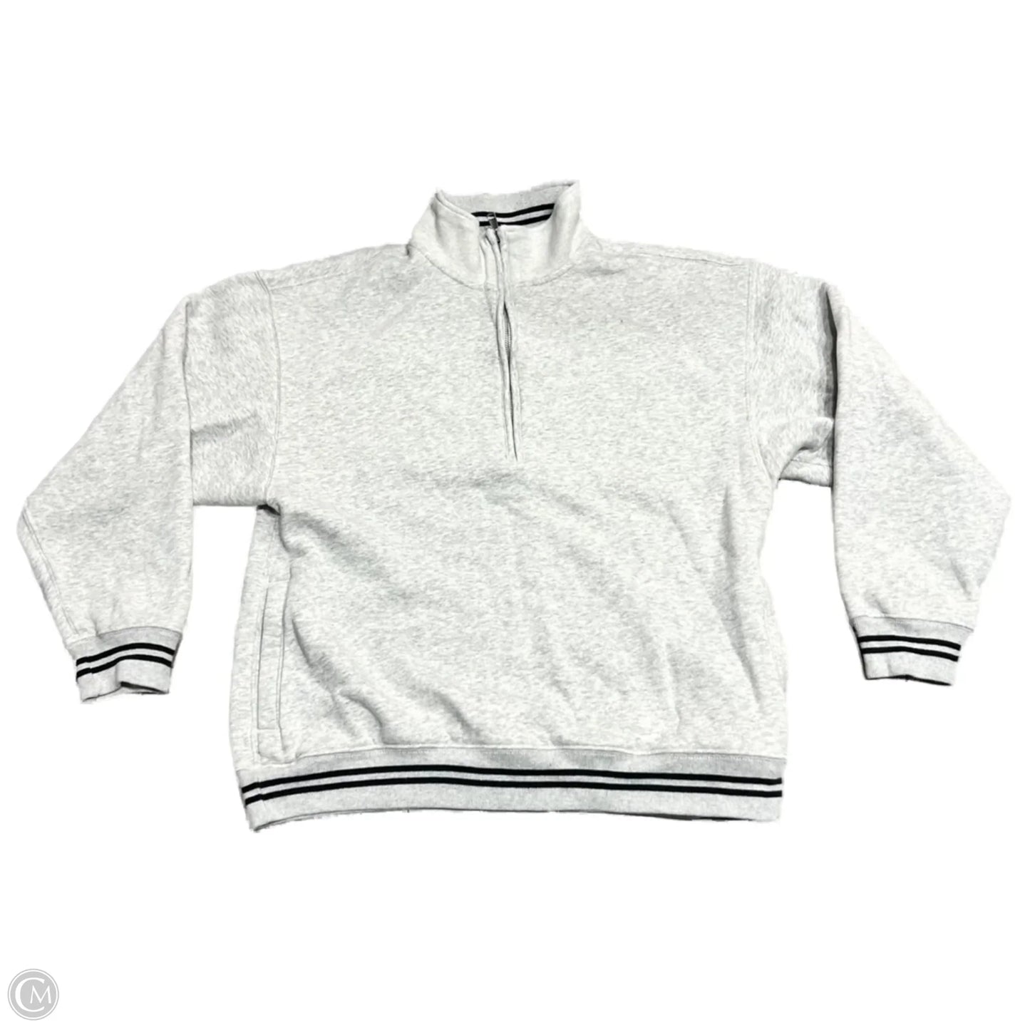 Sweatshirt Collar By Abercrombie And Fitch In Black & Grey, Size: M
