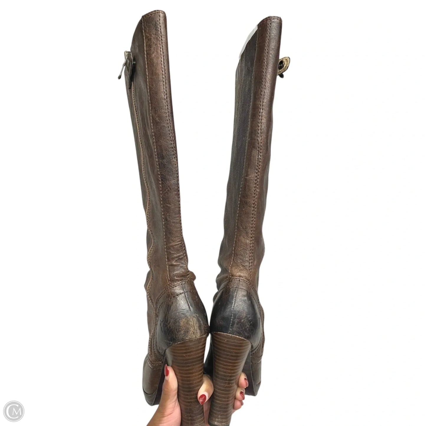 Boots Designer By Frye In Brown, Size: 8.5