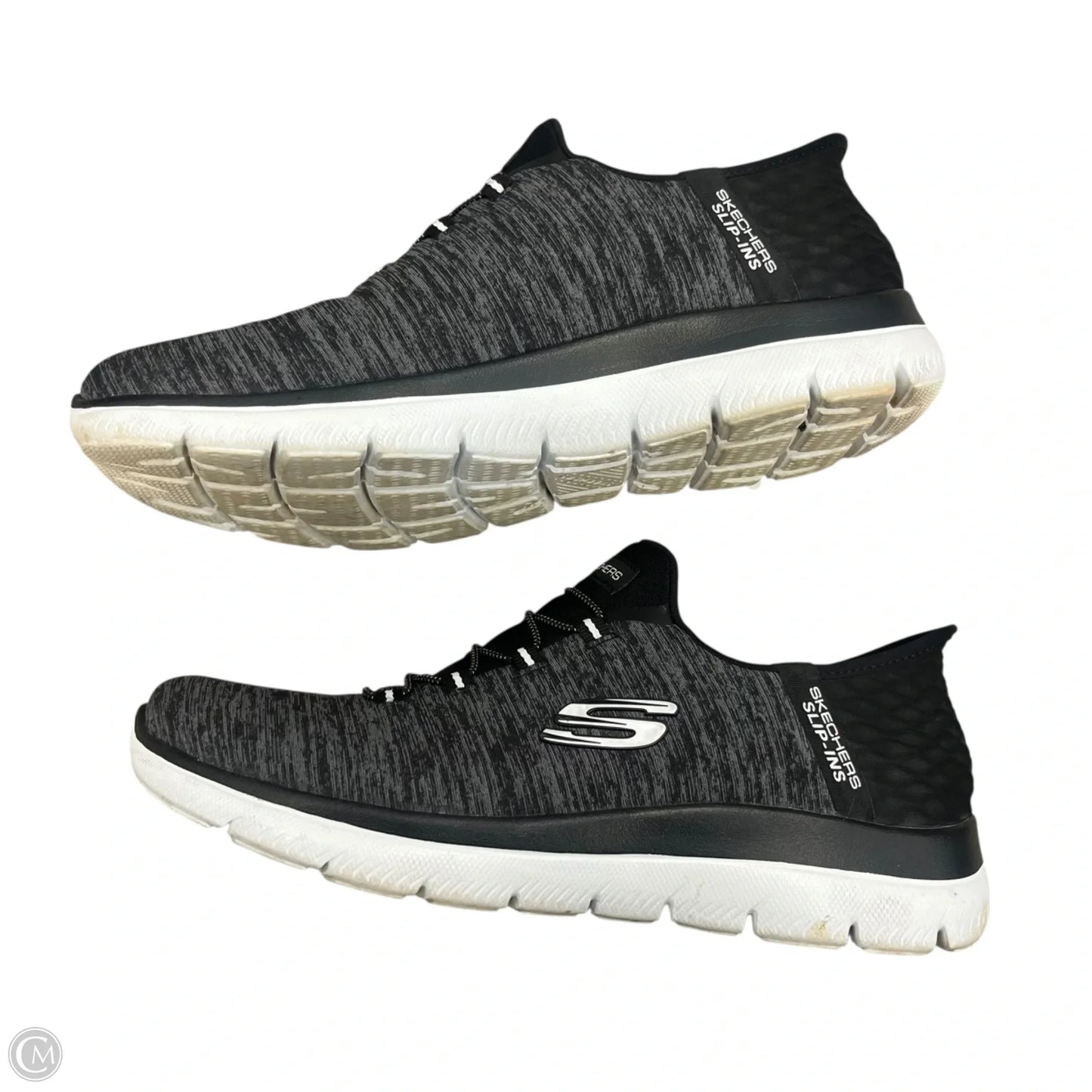 Shoes Sneakers By Skechers In Black & Grey, Size: 9