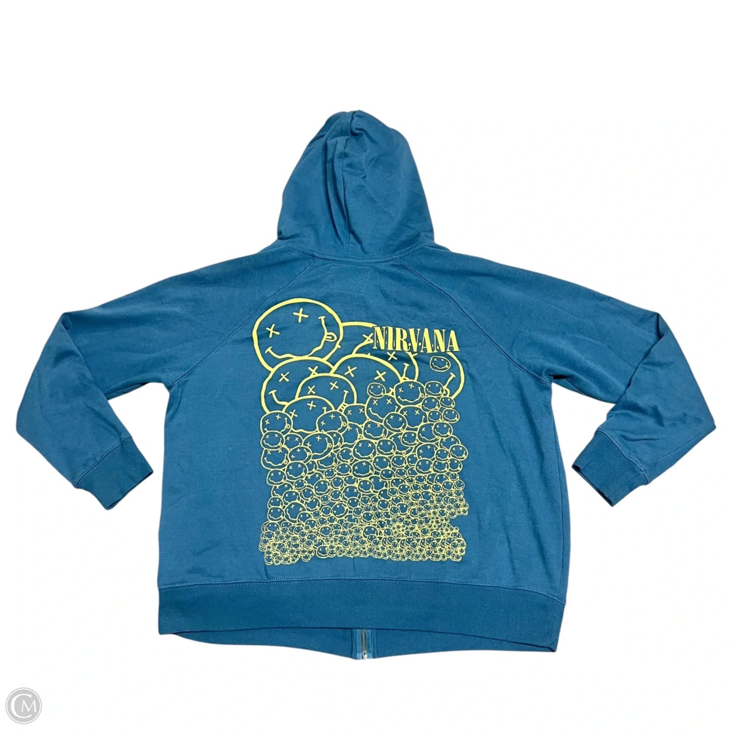 Sweatshirt Hoodie By Nirvana In Blue & Yellow, Size: S