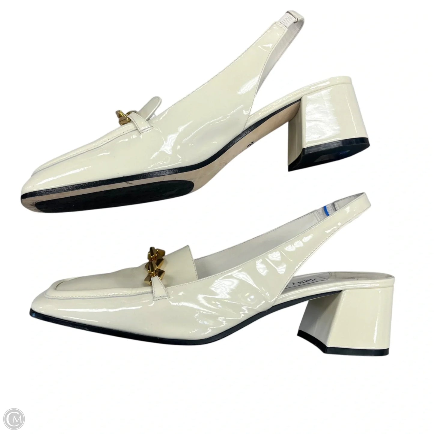 Shoes Luxury Designer By Jimmy Choo In Cream, Size: 9.5