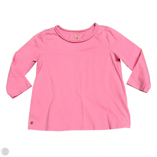 Top 3/4 Sleeve Designer By Lilly Pulitzer In Pink, Size: S