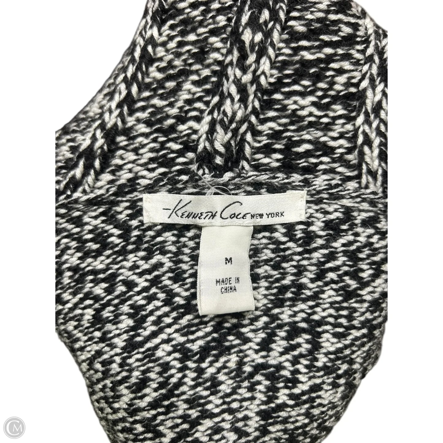 Sweater By Kenneth Cole In Black & White, Size: M