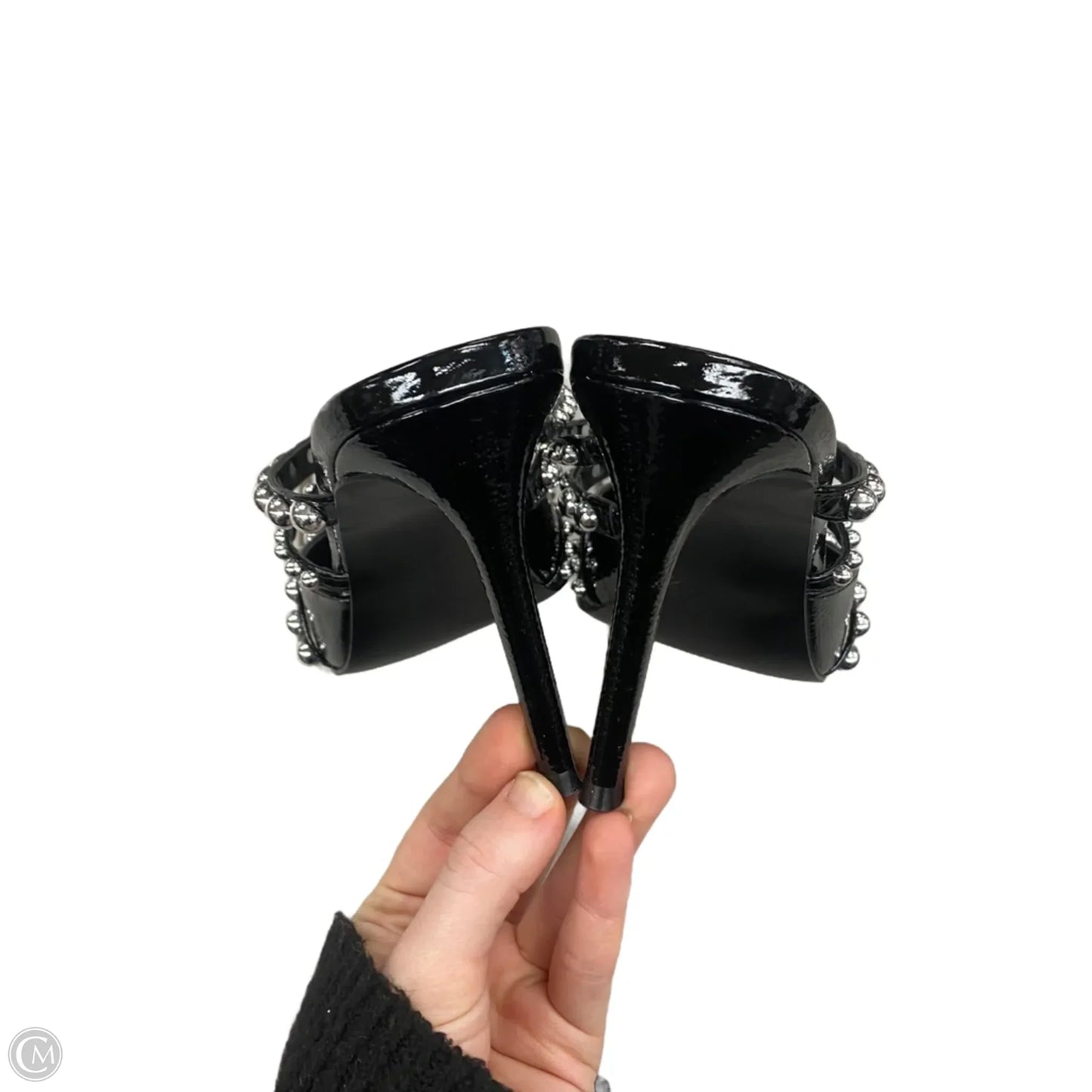 Shoes Heels Stiletto By Steve Madden In Black & Silver, Size: 9.5