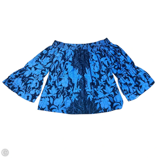 Top Long Sleeve Designer By Lilly Pulitzer In Blue, Size: S