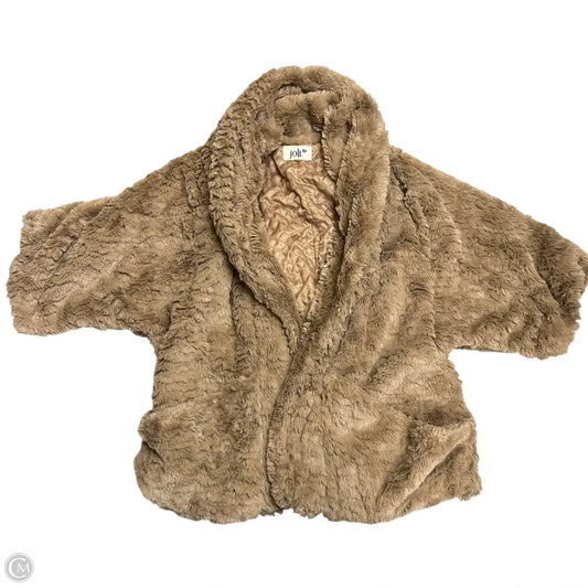 Jacket Faux Fur & Sherpa By Jolt In Brown, Size: M