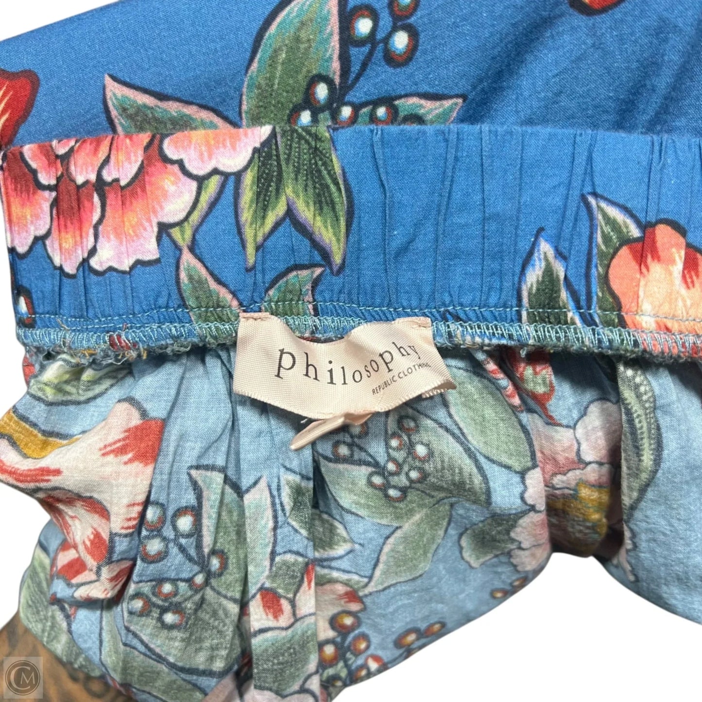 Skirt Maxi By Philosophy In Blue & Pink, Size: L