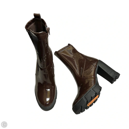 Boots Mid-calf Heels By Aldo In Brown, Size: 8.5