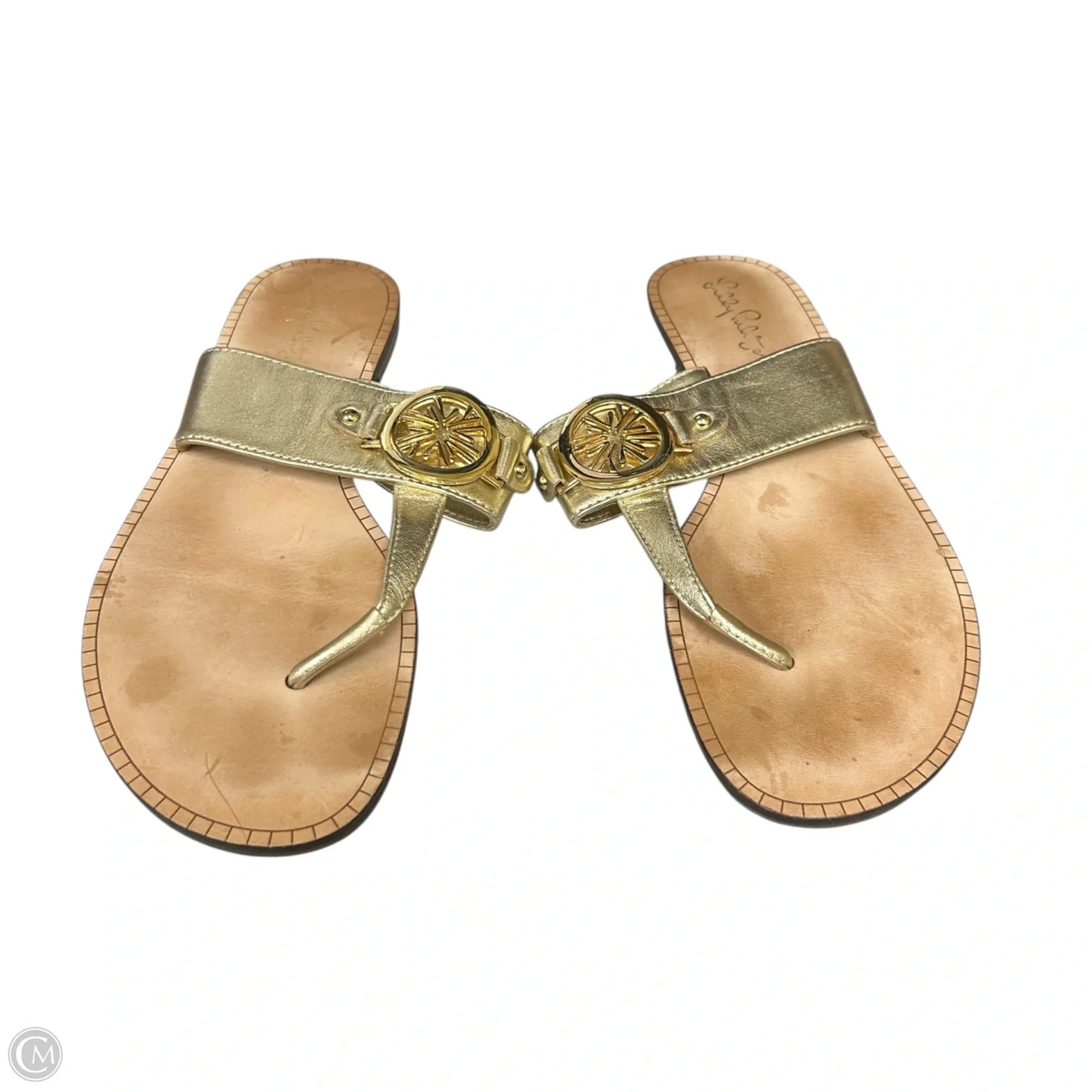 Sandals Designer By Lilly Pulitzer In Gold, Size: 7.5