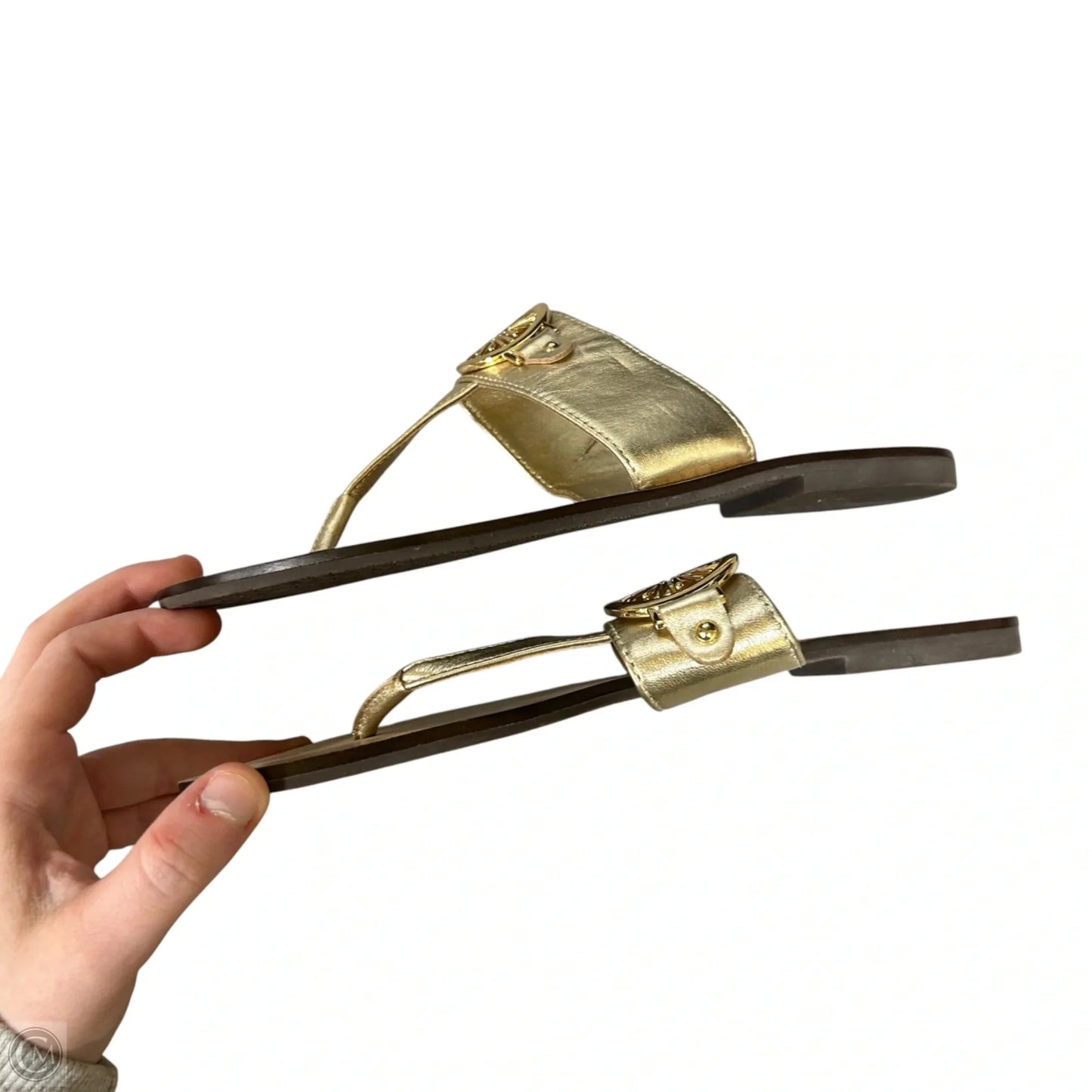 Sandals Designer By Lilly Pulitzer In Gold, Size: 7.5