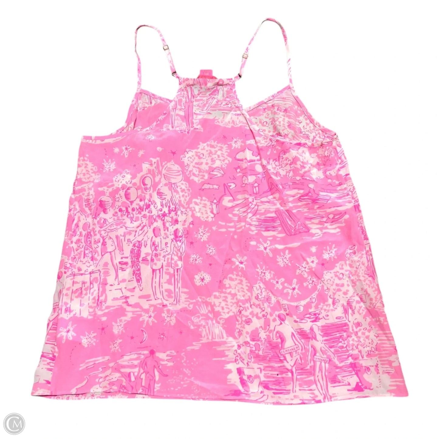 Top Sleeveless Designer By Lilly Pulitzer In Pink & White, Size: Xs